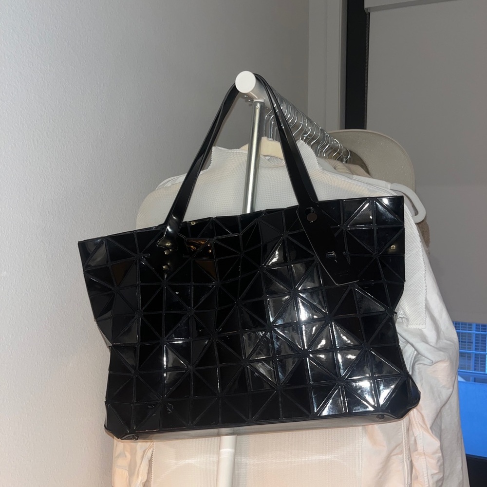 Issey Miyake Black Geometric Tote Bag